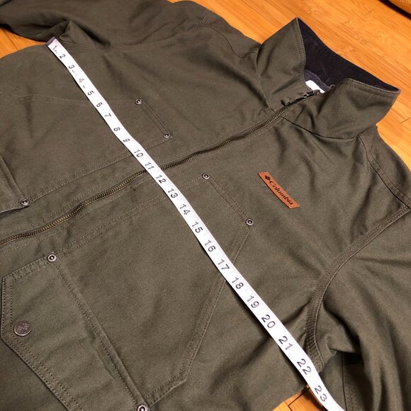 Barn Jacket Columbia Coat Like New Olive Green Fleeced Lined Insulated Jacket - Picture 3 of 13